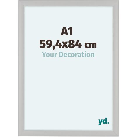 yd. - Cadre photo A1 59.4x84 - Blanc Grain de Bois - MDF - Como