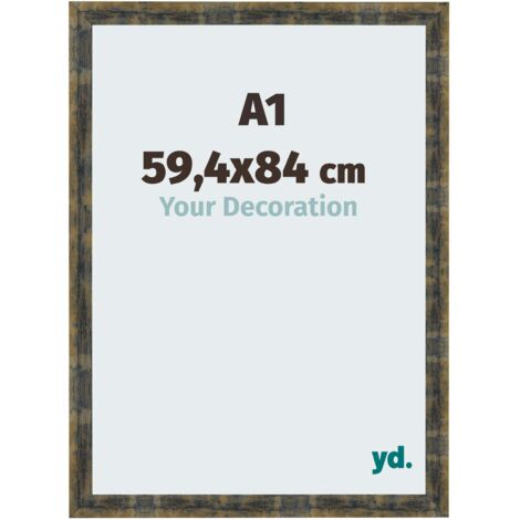 yd. - Cadre photo A1 59.4x84 - Bleu Or Melange - MDF - Pisa