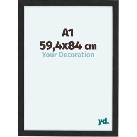 yd. - Cadre photo A1 59.4x84 - Noir Grain de Bois - MDF - Como