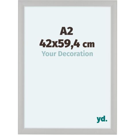 yd. - Cadre photo A2 42x59.4 - Blanc Grain de Bois - MDF - Como