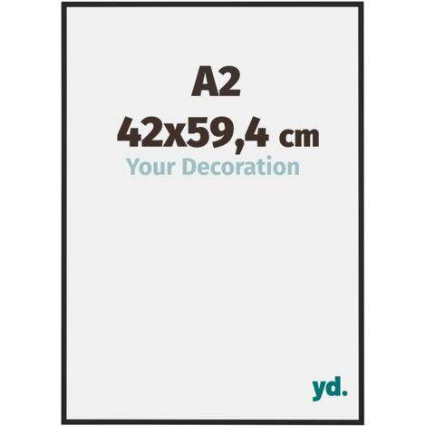 yd. - Cadre photo A2 42x59.4 - Noir Brillant - Aluminium - Miami