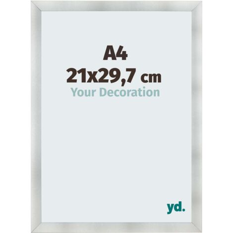 yd. - Cadre photo A4 21x29.7 - Aluminium Brosse - MDF - Pisa