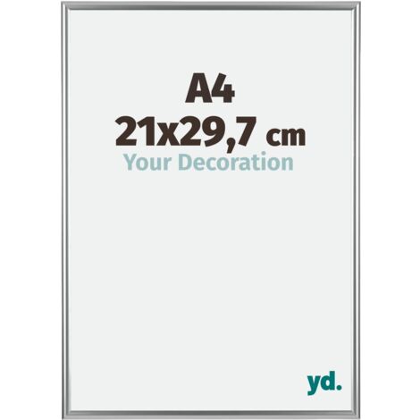 yd. - Cadre photo A4 21x29.7 - Argent - Plastique - Bordeaux