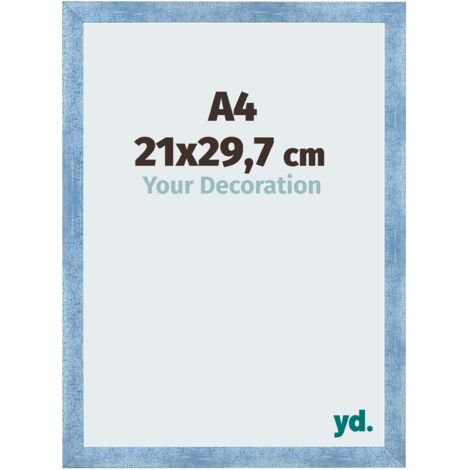 yd. - Cadre photo A4 21x29.7 - Bleu Brillant Patine - MDF - Pisa