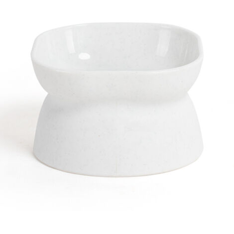 YDuupxe Gamelle pour Chat, Gamelle pour Animaux de Compagnie de Grande capacité, Inclinée, Antidérapante, Surélevée, Mignonne pour Les Petits Animaux (White)