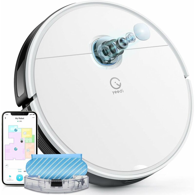Vac hybrid Aspirateur Robot Laveur Détection de Tapis Programme Nettoyage