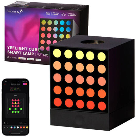 Yeelight Cube Lampe de table intelligente Wi-Fi/Bluetooth Noir