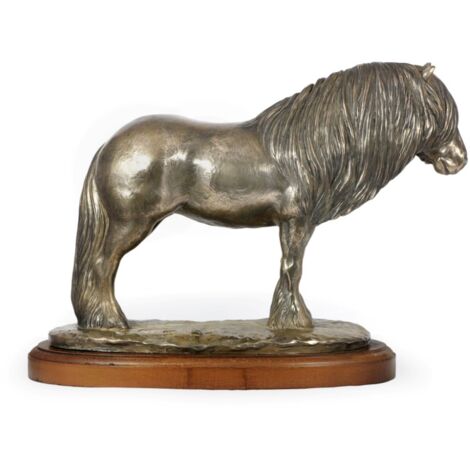 Yegua Fell Pony: estatuilla con un caballo, silueta de un caballo sobre madera, prestigioso premio en el concurso de la marca Art-Dog