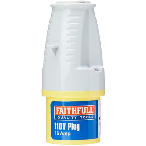 Yellow 16 Amp 110V Replacement Plug for Power Tools - Faithfull FPPPLUG110