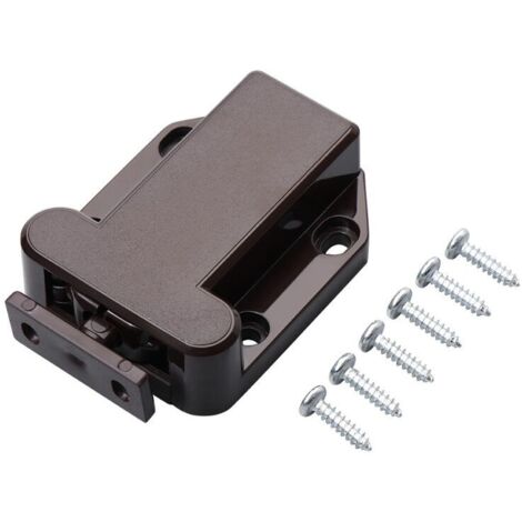 Yellow-brown touch locks for furniture, 4 pieces, furniture door locks, touch locks with screws, furniture doors, black touch lock