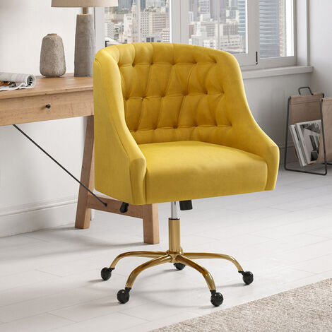 Computer Office Chair Adjustable Height Arms Tufted Back Padded