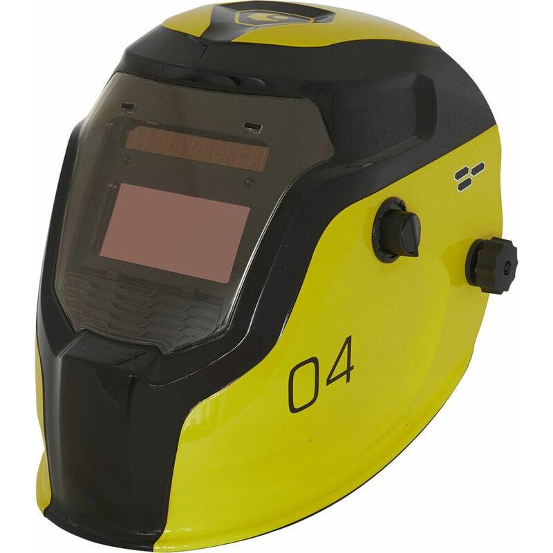 Loops - Yellow Darkening Welding Helmet - Shade Variable Control - Grinding Function