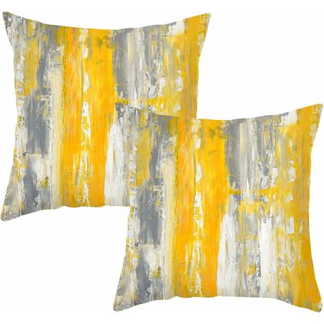 Yellow Throw Pillow Covers 45*45cm (excluding pillow core) Set of 2 Yellow Abstract Pillow Covers Decorative Pillows for Living Room Couch