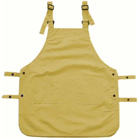Yellow waterproof sleeveless vest apron for hairdressers, cafes, restaurants, and home use.