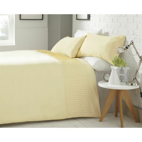 Yeovil Striped Duvet Cover Set Double Cream Bed Quilt Modern Bedding