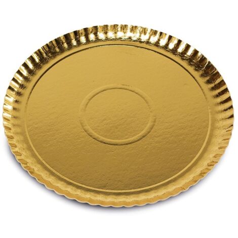 Yeppon Vassoio Oro Mono Splituso 34 cm Cartoncino 2 pz