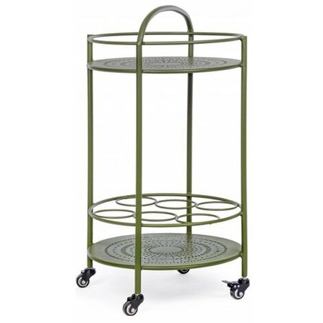 Yes Everyday Carrello Per Bottiglie In Acciaio Verde