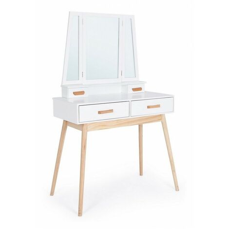 Yes Everyday Consolle Con Specchio 2 Cassetti Ordinary Bianco 90x40x144h Cm