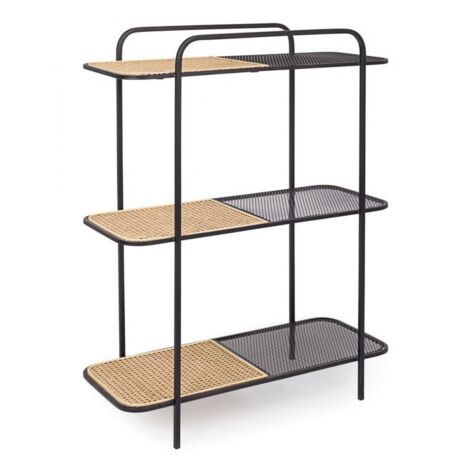 Yes Everyday Libreria In Acciaio Sagomata Tre Ripiani Antracite Elyot 82x35x H100 Cm