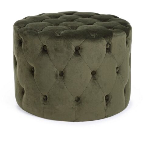 Yes Everyday Pouf Vintage Grigio Velluto Cm Diam 60 X 42 H