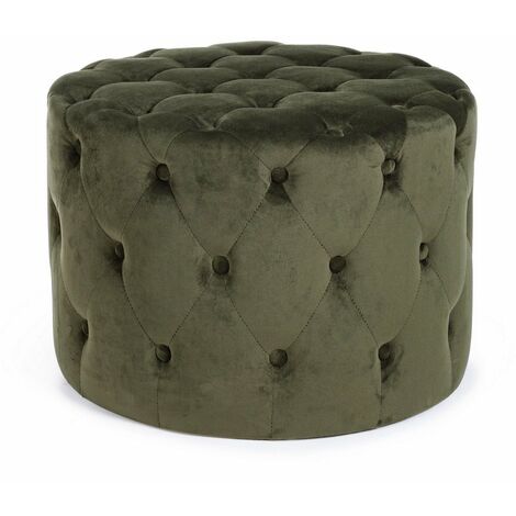 Yes Everyday Pouf Vintage Verde Velluto Cm 60 X 42 H