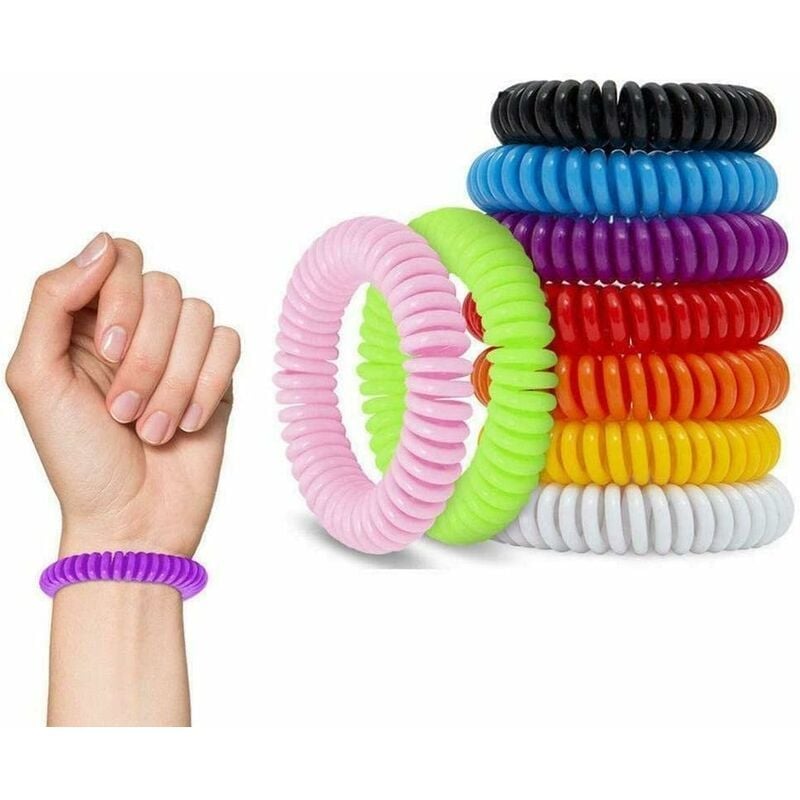 YESJmn 10 Bracelet anti-moustiques anti-insectes Bracelets de poignet en spirale naturelle