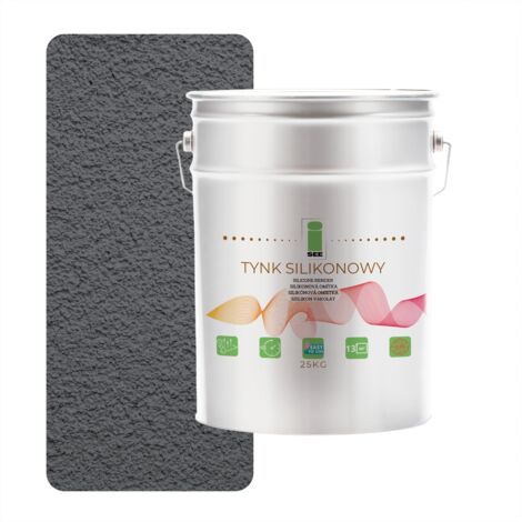 Yeso de silicona para fachadas exteriores, gris acero, 1,5 mm de calidad superior, 25 kg