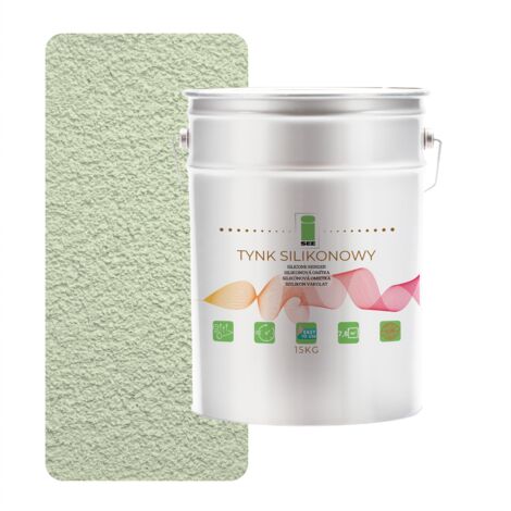 Yeso de silicona para fachadas, verde pistacho claro, 1,5 mm, calidad premium, 15 kg