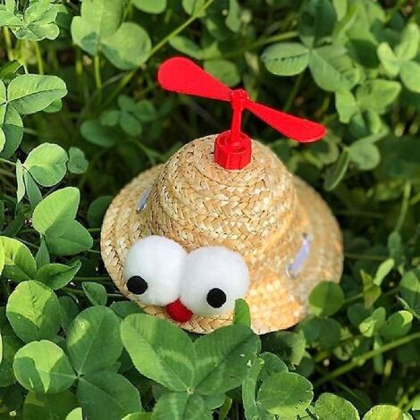 (yeux Rouges-m)chapeau De Soleil En Paille Pour Petit Animal De Compagnie, Joli Chapeau De Costume Pour Chiens, Chiots, Mini Chapeau De Protection