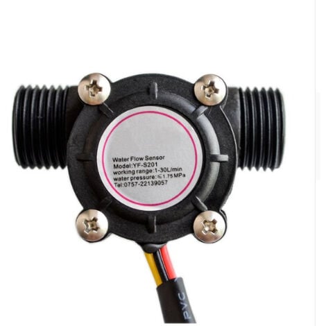 YF-S201 1-30L / Min Compteur de débit/capteur de débit d'eau Contrôle du débit d'eau Commutateur de débit d'eau Compteur de débitmètre Compteur de débitmètre（G1/2）