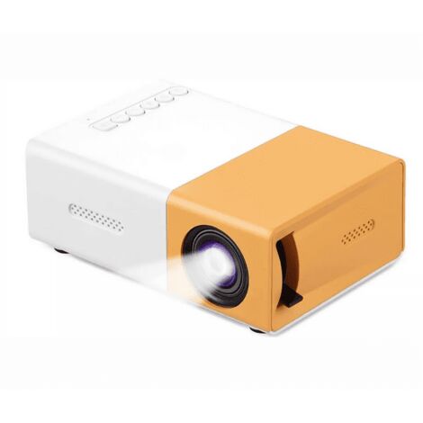 YG300 Home Projector, Yellow, White, Wired Mobile Phone, Same Screen, Micro Mini HD Projector