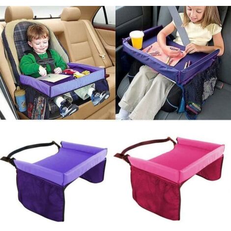 yida-world® Pliant Plateau Table Voiture Auto Siège Arrière Étanche Pour Enfant Voyage Mode - Rose rouge