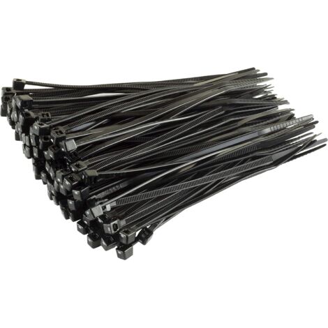 YIDOMDE 250pcs Colliers de serrage en plastique petits, colliers de serrage noirs ，Série 5, longueur 350 mm