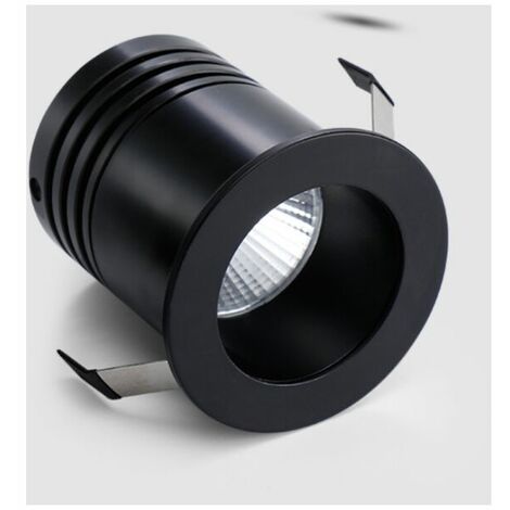 YIDOMDE 4 éclairages d'armoire encastrés profonds anti-éblouissants 3W sans lumière principale Spot LED (corps noir)