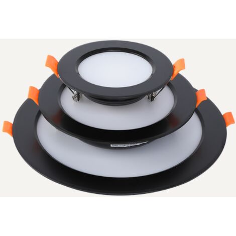 YIDOMDE 4pcs, 9W LED Downlight encastré, LED Spot encastré rond pour plafond. Boîtier noir, lumière blanche-6000K, diamètre de la surface 12cm, ouverture 9-10cm, salon, centre commercial, hôtel, burea