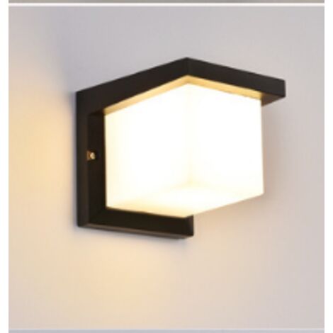 YIDOMDE Applique murale LED moderne 12W, étanche IP65, convient pour intérieur/extérieur, type F Lumière neutre 4000K Dimensions : L16xW19xH16cm
