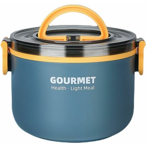 YIDOMDE Bento Box Isolation Soupe Isolation Bol Isolation Bol Récipient Alimentaire Chaud Flacon，bleu Boîte à lunch isolante ronde en acier inoxydable 304