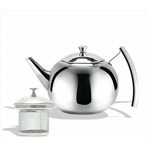 GROSCHE Cambridge Théière avec infuseur en acier inoxydable, 2 l, 2 litres, grande  théière en verre de 8 tasses avec infuseur à thé et passoire : :  Maison