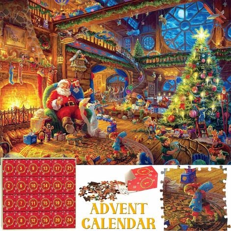 Puzzle de Noël 1000 pièces - Puzzle de Noël en Bois - Puzzle de Vacances  pour la décoration de la Maison