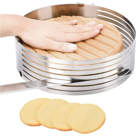 YIDOMDE Cercle à Gâteau 9 à 12 Pouces Réglable Découpe à Génoise Rond en Acier INOX Moule à Pâtisserie Extensible pour Trancher Génoise en Étages de Part Égale