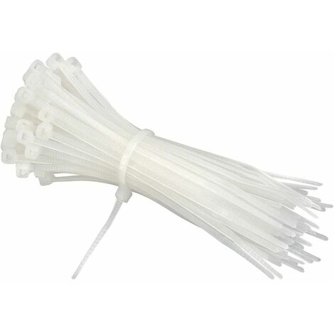 YIDOMDE Collier de Serrage 200 mm x 2.6mm, Attache Câble, Serre Câbles Rilsan Nylon, Colliers Serre-Cable 200mm, Blanc, Lot de 200 Pièces