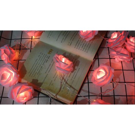 1pc Led Guirlande Lumineuse En Forme De Rose Rouge Pour La