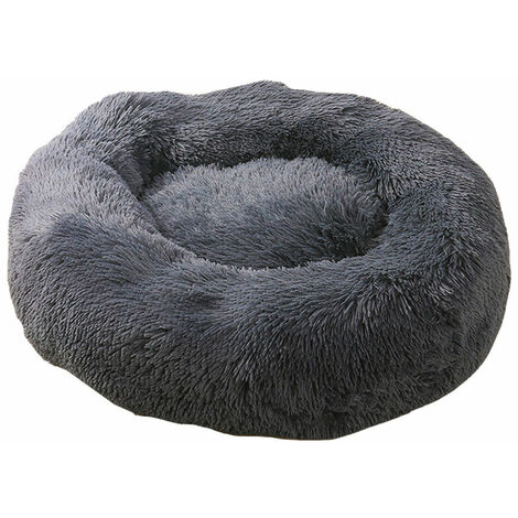 YIDOMDE Jouet à macher pour chien Tapis de litière rond pour animaux de compagnie à poils longs litière pour chien litière pour chat sommeil profond （gris clair）