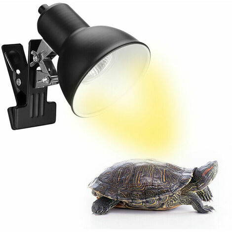 Lampe chauffante pour reptile, lampe chauffante pour tortue aquatique, lampe chauffante pour réservoir d'aquarium, lampe UVA UVB pour reptile avec clips rotatifs à 360 ° et interrupteur réglable