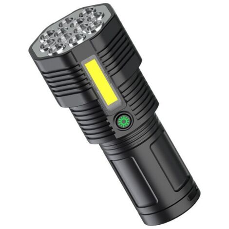 YIDOMDE Lampe de poche à lumière forte à LED USB lampe de poche à lumière forte à charge rapide intelligente avec lampe de poche extérieure à lumière latérale