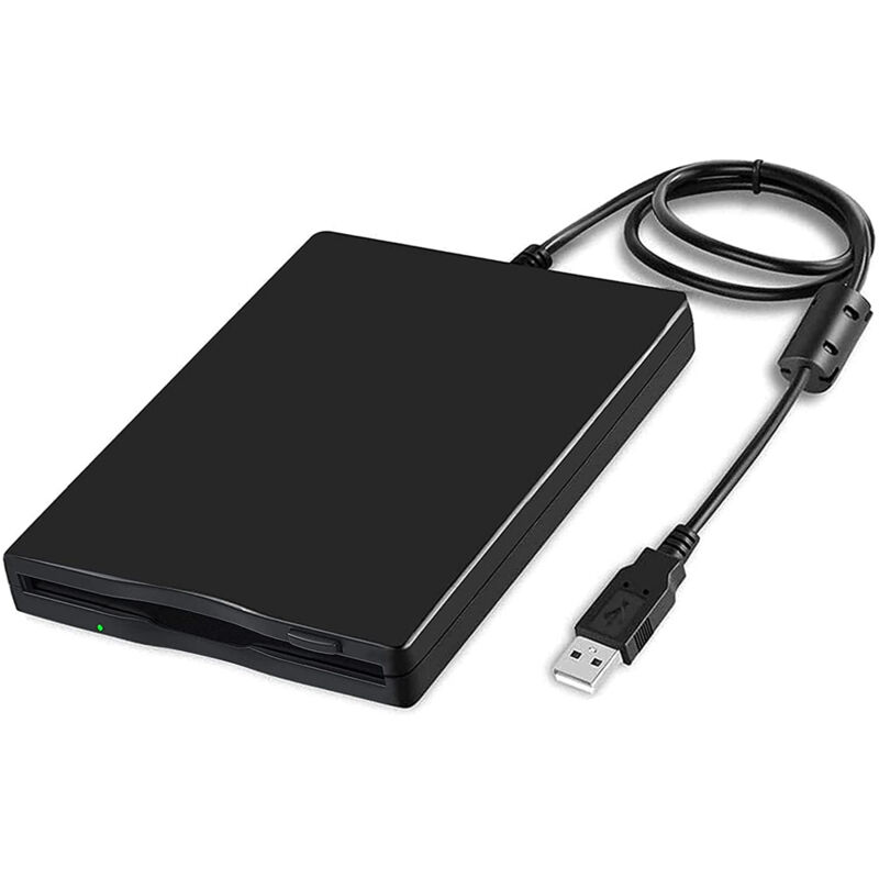 Yidomde - Ineasicer Lecteur de Disquette Externe usb fdd 1,44 mb, Plug-and-Play pc et Mac, Slimline Floppy Disk Drive Externe Portable Noir Windows