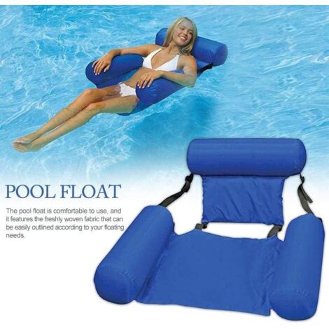 YIDOMDE Lit d'eau gonflable, hamac d'eau 4-en-1 Matelas d'air pour piscine Lounge Hamac gonflable pour piscine Hamac gonflable pour piscine pour adultes et enfants (bleu) -A