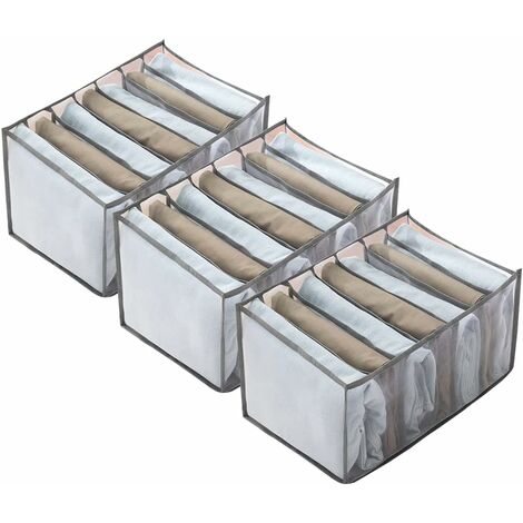 BrilliantJo Jeu de 4 Boîtes de Rangement en Tissu, 33 x 38 x 33 cm Boîte de  Rangement Pliable avec Poignées pour Armoire Étagère Casier - Gris à