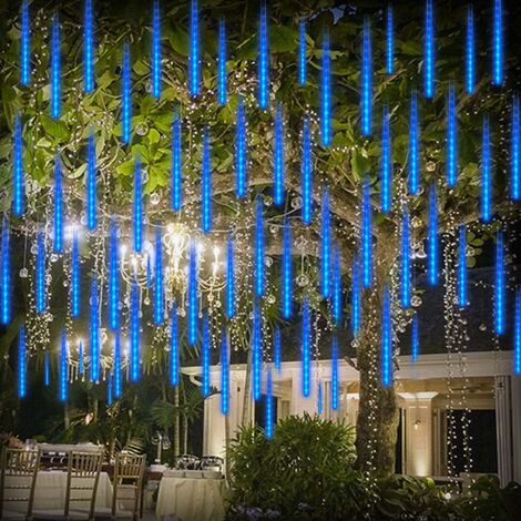 Guirlande Lumineuse LED Chute de Neige 80cm 8 Tubes 576 LEDs Cascadable LED  Dropping Lights Meteor Shower Rain Lights pour Mariage Arbre de Jardin de