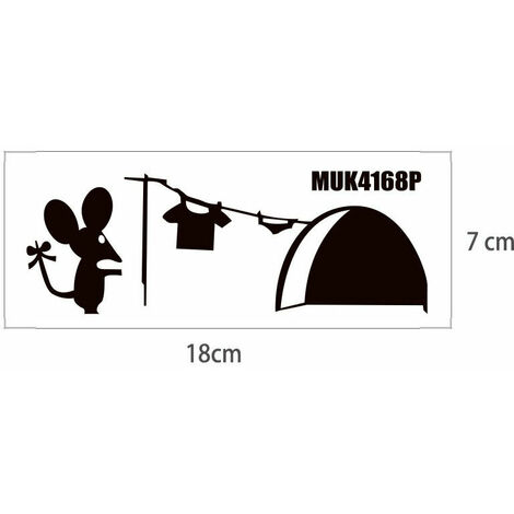 YIDOMDE Mouse Hole Wall Art Sticker Wash Vinyl Decal Mouse Home Plinthe Fun Vinyle Noir Rustique, 18x7cm.